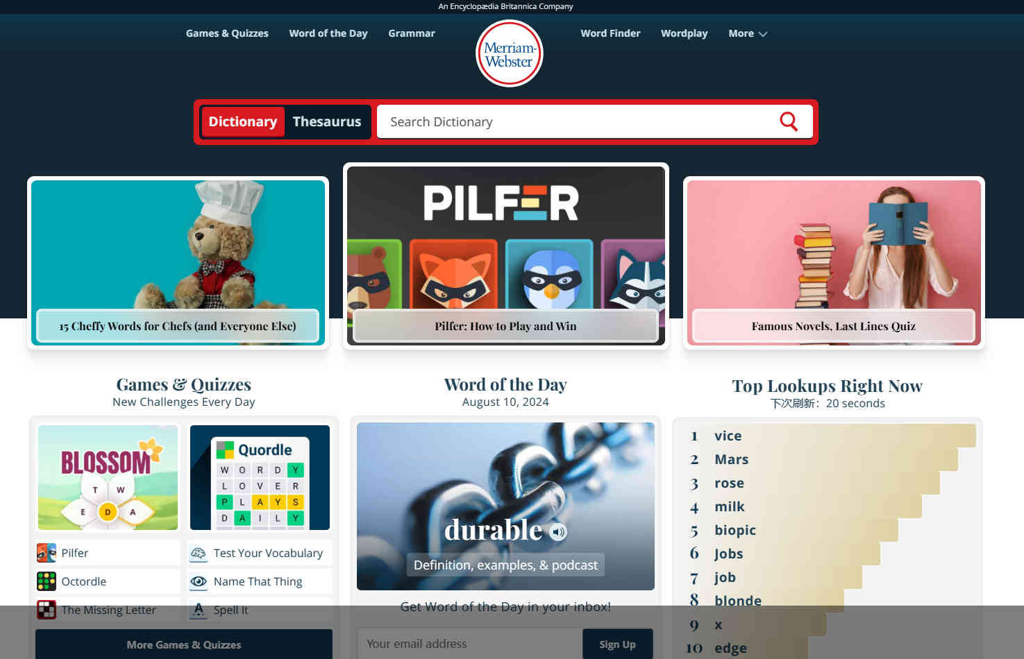 Merriam-Webster官網(wǎng)