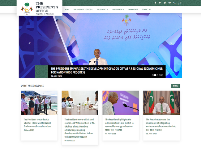 馬爾代夫總統(tǒng)府官網(wǎng)